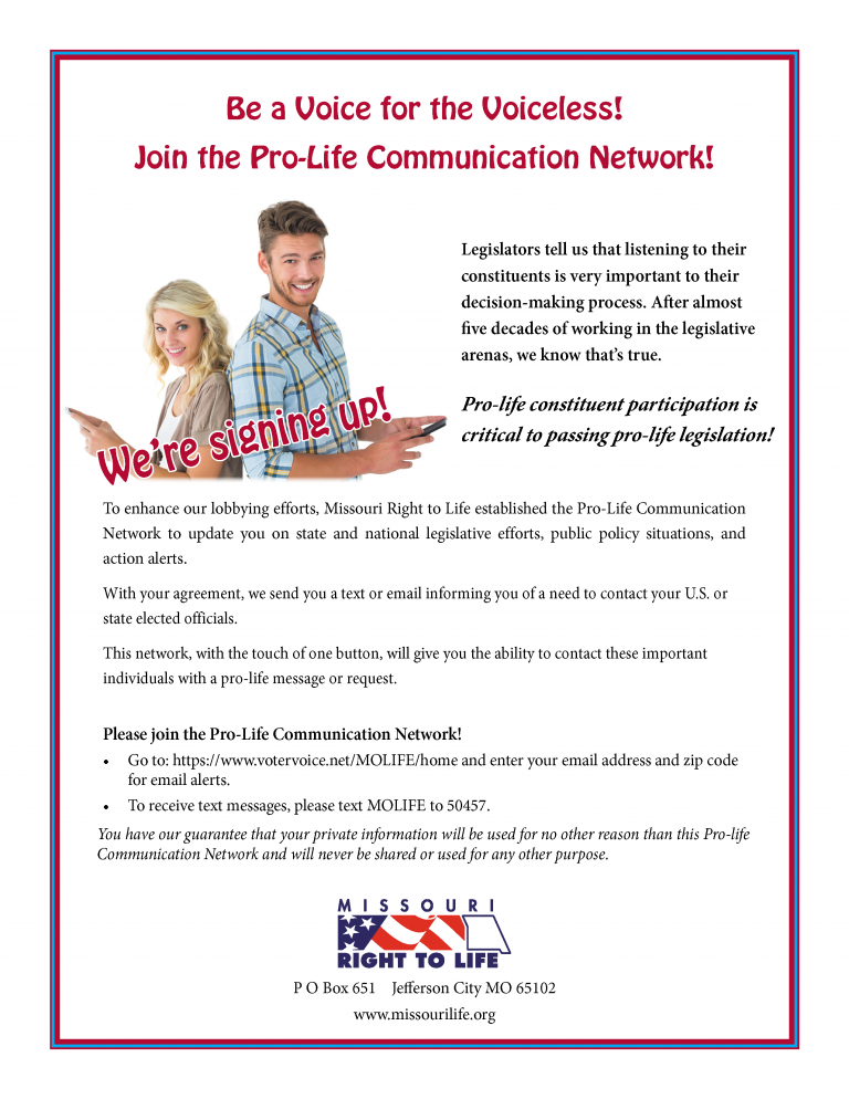 Pro-Life Communication Network Sign up form